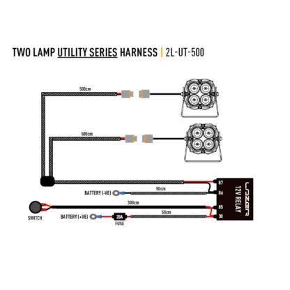 Lazer Two-Lamp Harness Kit, 5m, Utility, Abmessungen