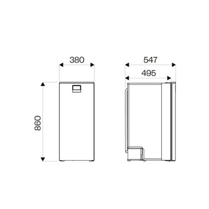 Kompressorkühlschrank Elite 86 Slim OFF by IndelB